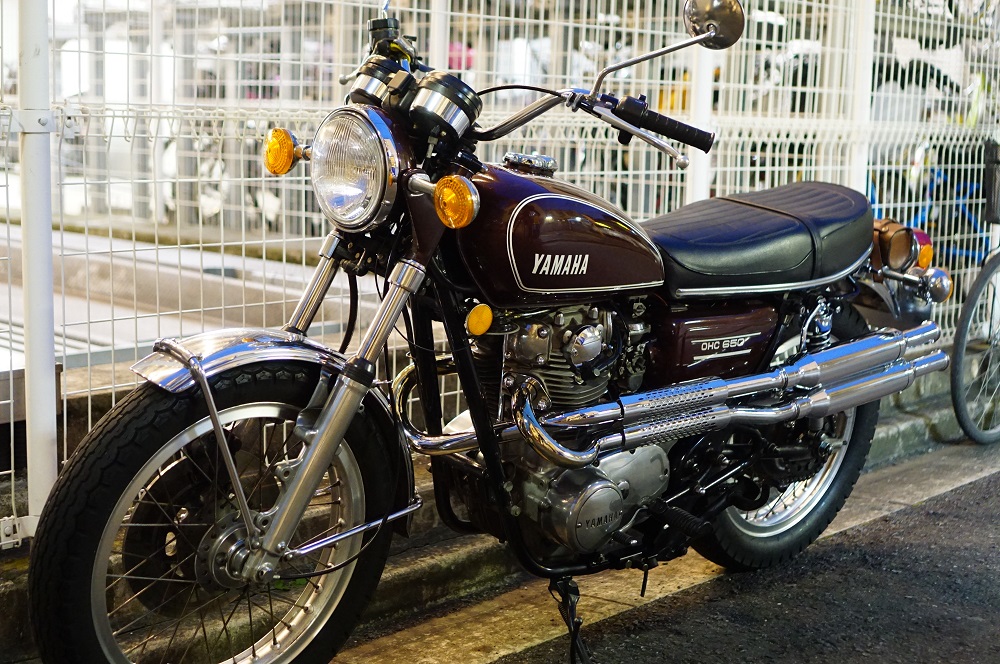 TX650　スポーク張替とフォークブーツ