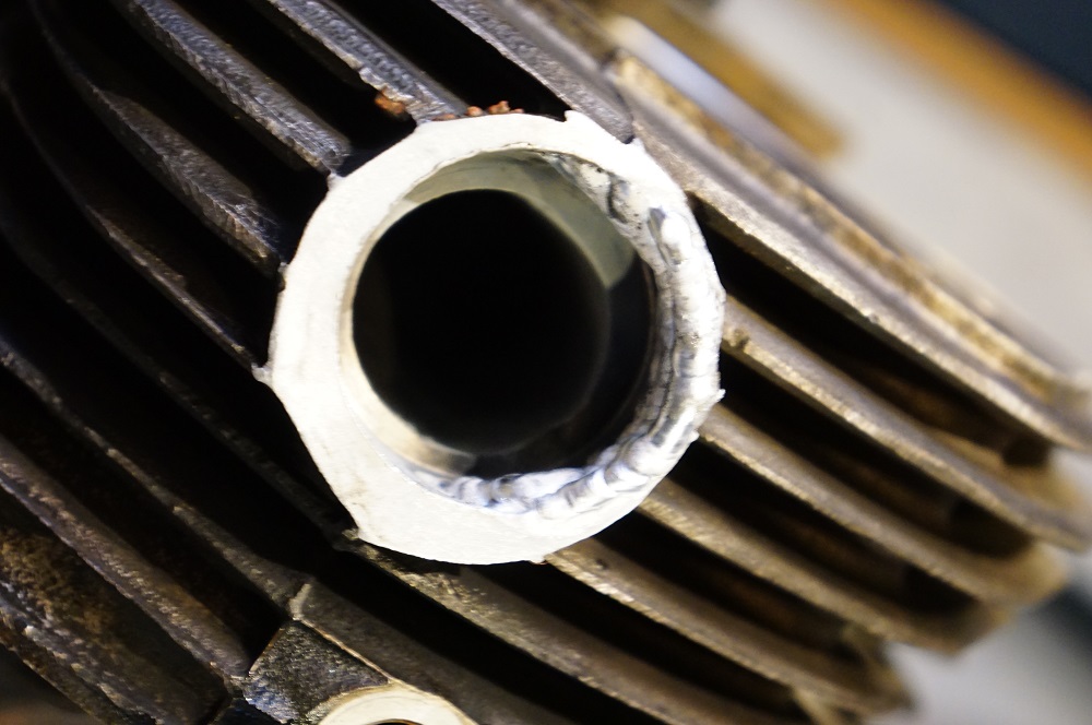 満身創痍なエンフィールドのヘッド　TIG溶接で直すことに